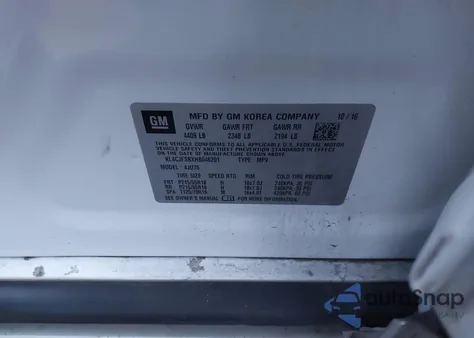 2017 Buick Encore Preferred Ii из США, поврежденный, VIN KL4CJFSBXHB046201